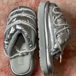 Silver size 9 Ugg slipper